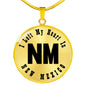 Heart In New Mexico v01 - 18k Gold Finished Luxury Necklace