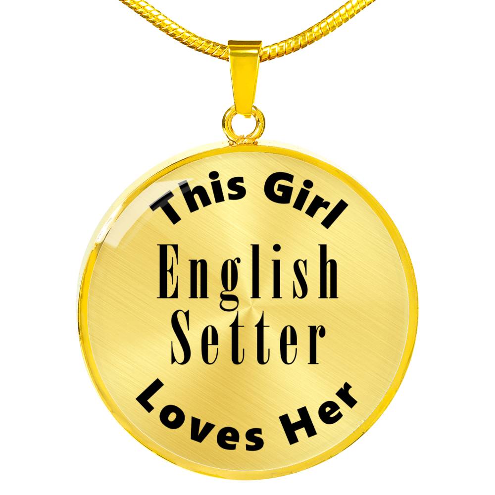 English Setter - 18k Gold Finished Luxury Necklace