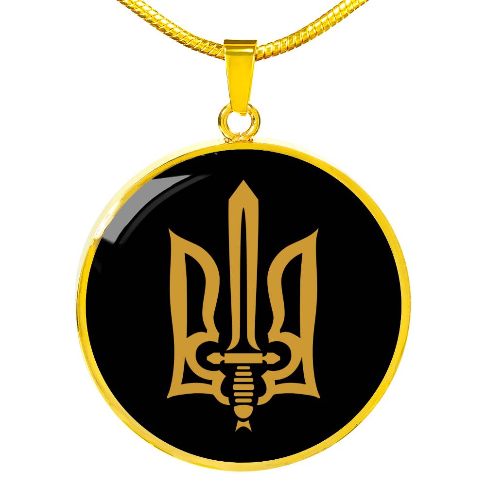 Stylized Tryzub - 18k Gold Finished Luxury Necklace