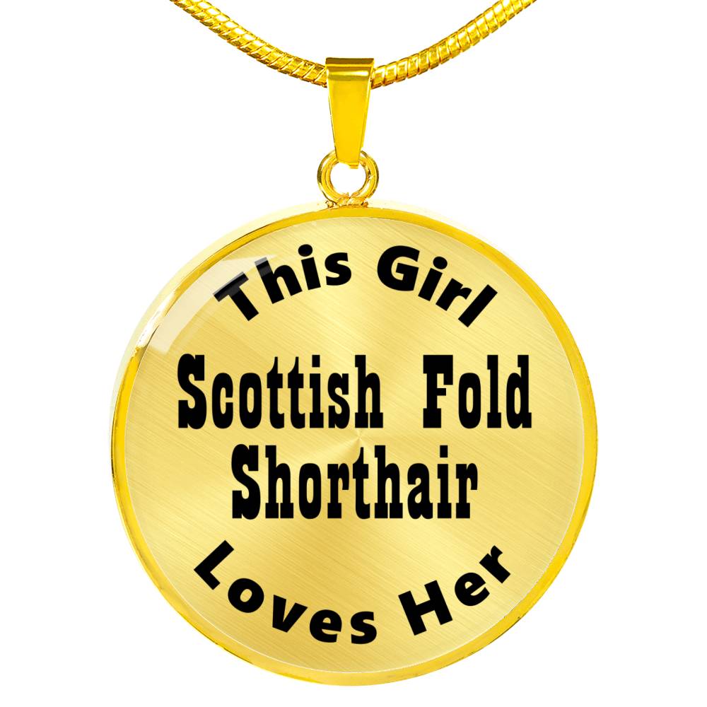 Scottish Fold Shorthair v2 - 18k Gold Finished Luxury Necklace