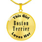 Boston Terrier v2 - 18k Gold Finished Luxury Necklace