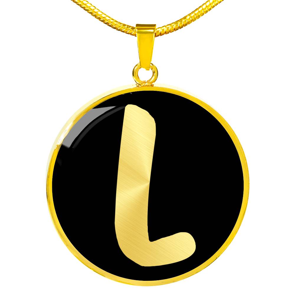 Initial L v2b - 18k Gold Finished Luxury Necklace