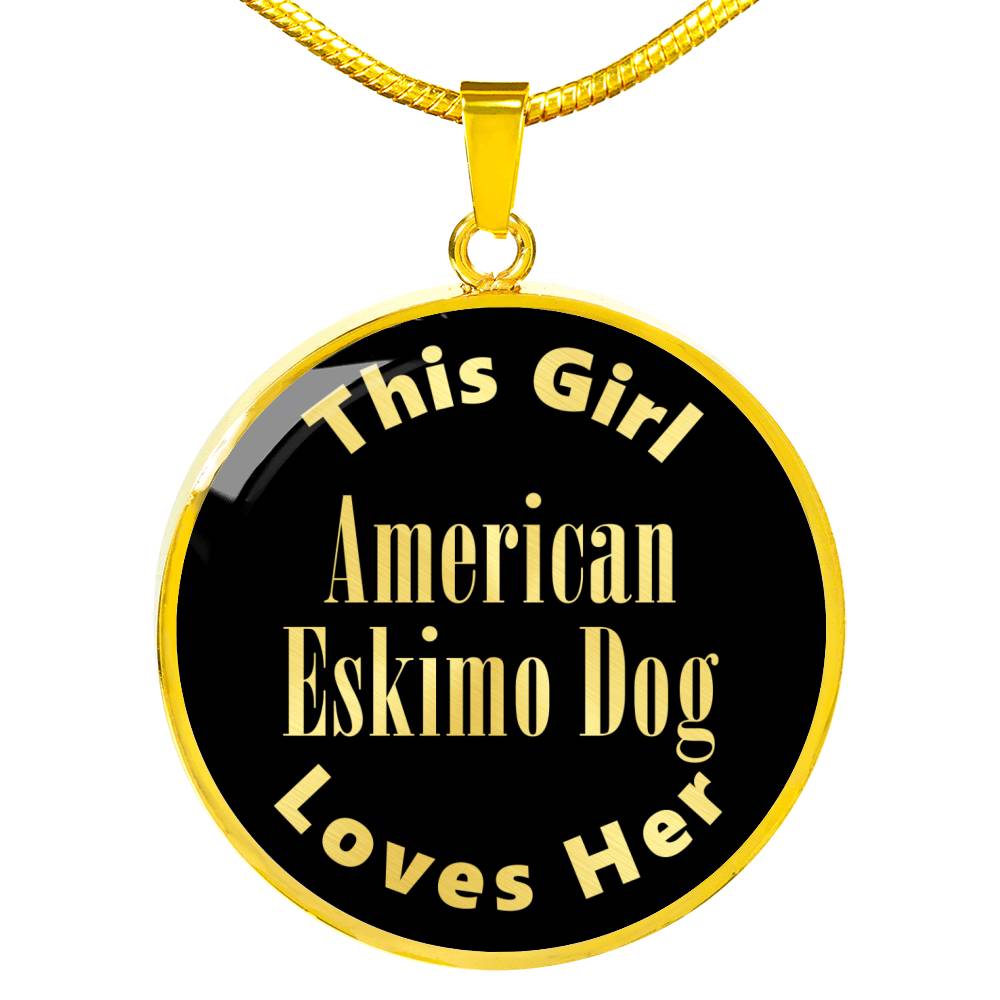 American Eskimo Dog v2 - 18k Gold Finished Luxury Necklace