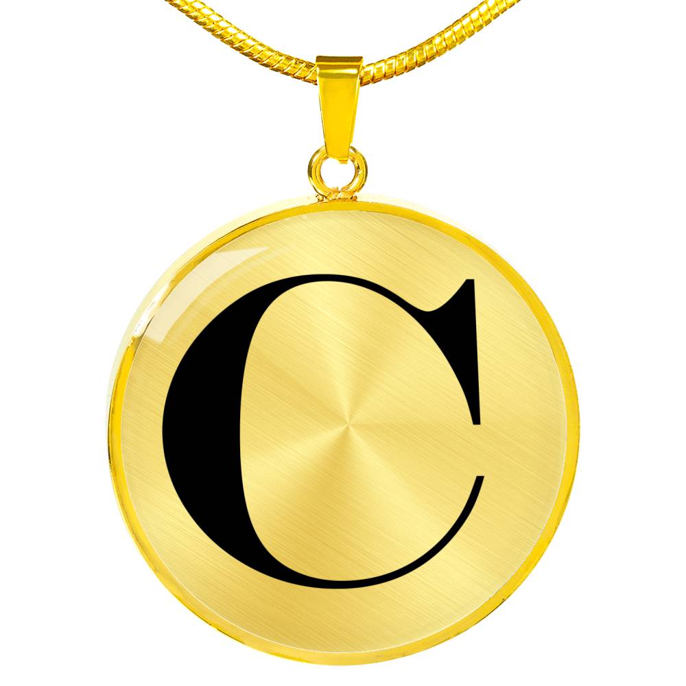 Initial C v1a - 18k Gold Finished Luxury Necklace