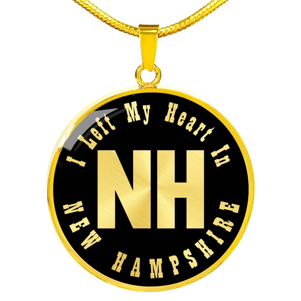 Heart In New Hampshire v02 - 18k Gold Finished Luxury Necklace