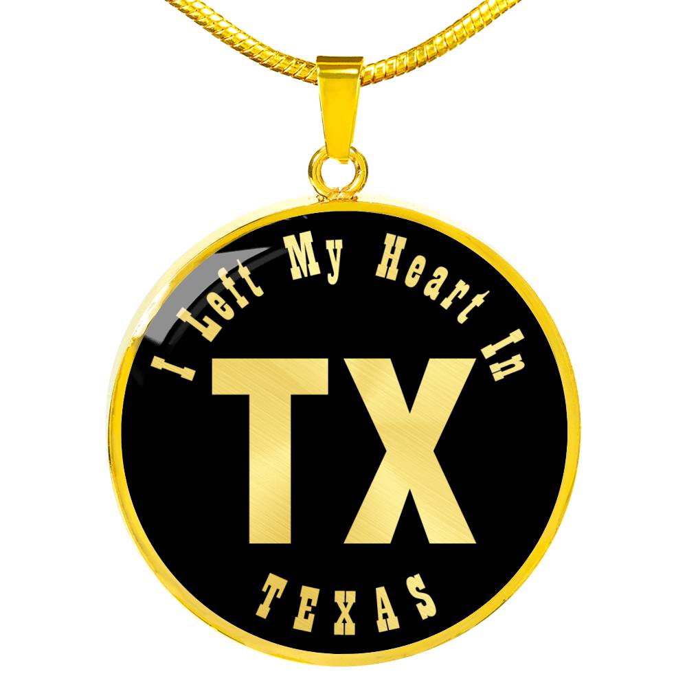 Heart In Texas v02 - 18k Gold Finished Luxury Necklace