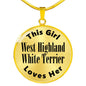 West Highland White Terrier - 18k Gold Finished Luxury Necklace