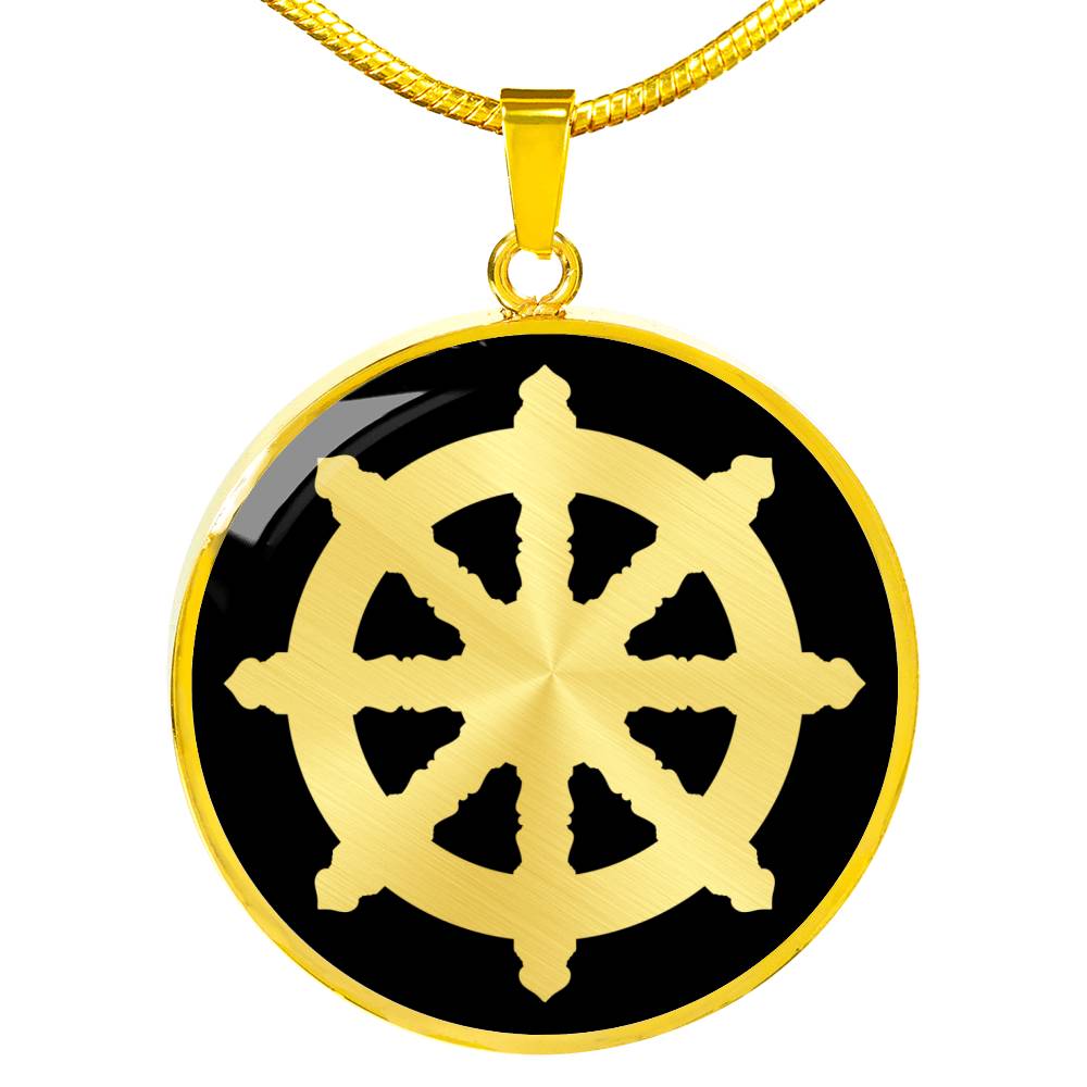 Dharma Wheel v2 - 18k Gold Finished Luxury Necklace