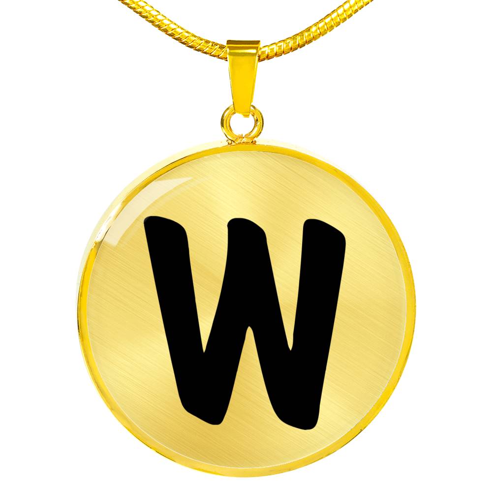 Initial W v1b - 18k Gold Finished Luxury Necklace