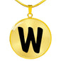Initial W v1b - 18k Gold Finished Luxury Necklace