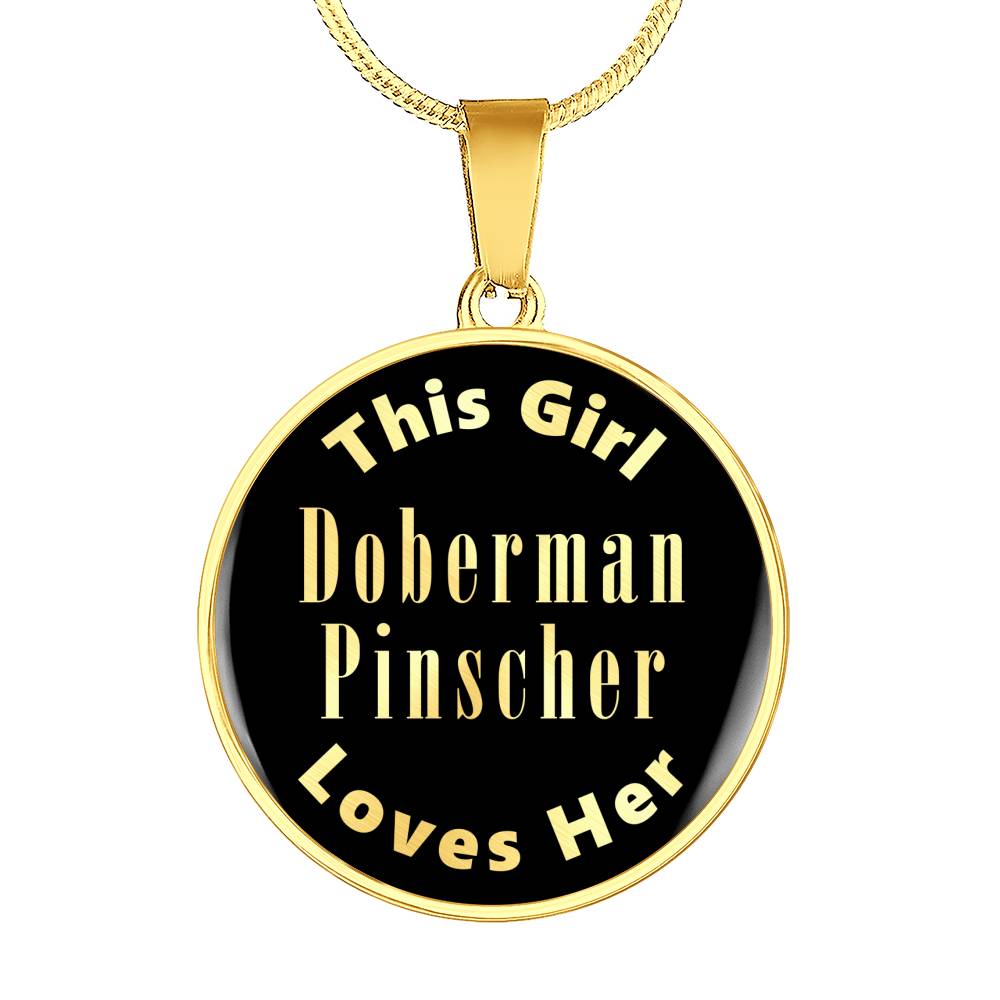 Doberman Pinscher v1 - 18k Gold Finished Luxury Necklace