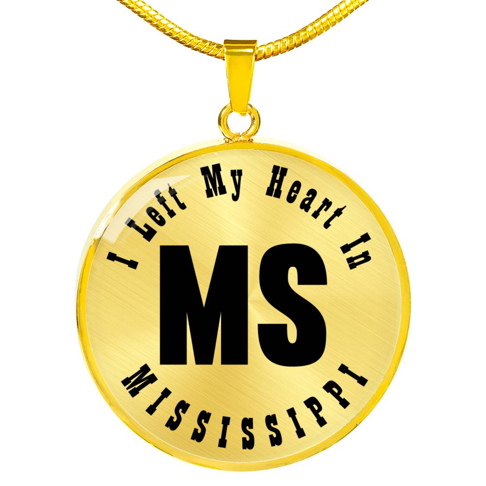 Heart In Mississippi v01 - 18k Gold Finished Luxury Necklace