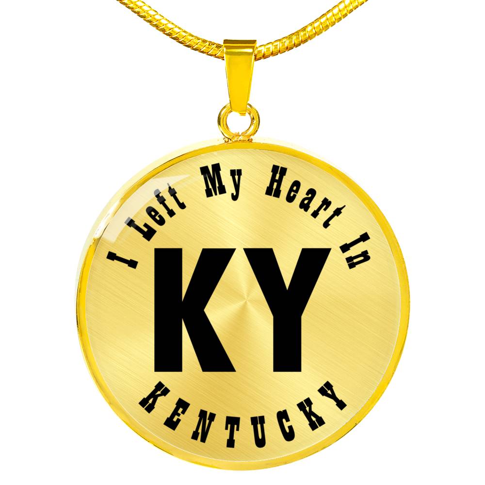 Heart In Kentucky v01 - 18k Gold Finished Luxury Necklace
