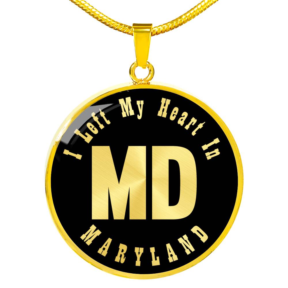 Heart In Maryland v02 - 18k Gold Finished Luxury Necklace