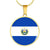 Salvadoran Flag - 18k Gold Finished Luxury Necklace