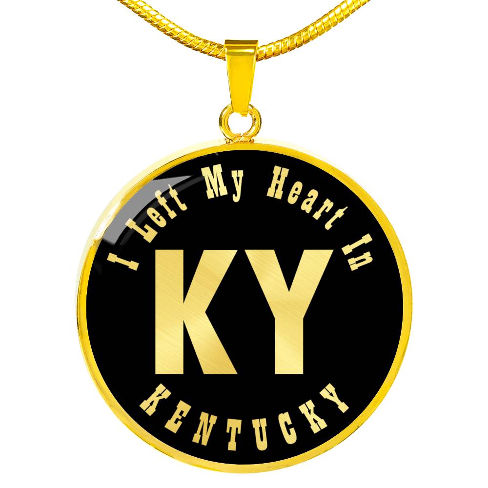 Heart In Kentucky v02 - 18k Gold Finished Luxury Necklace