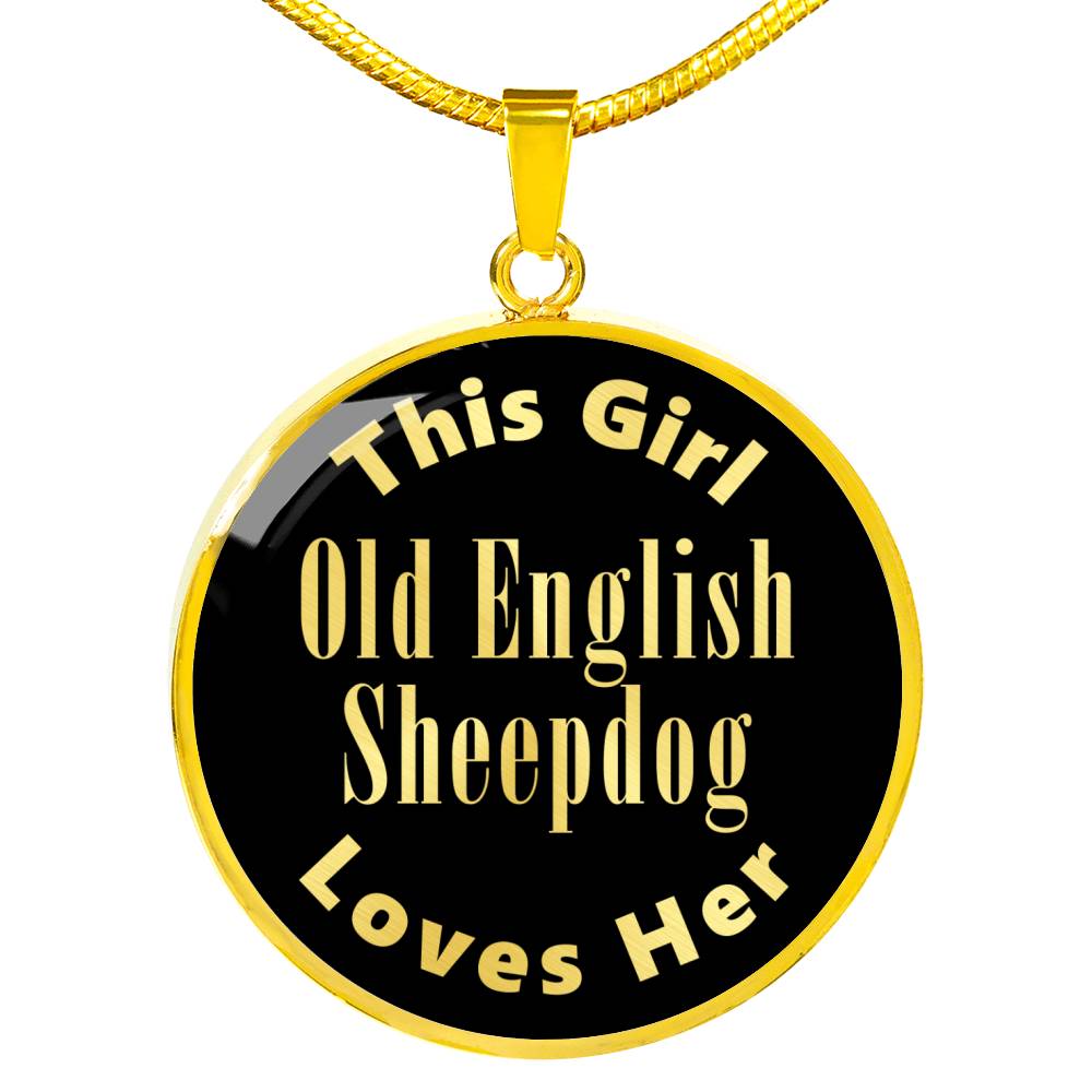 Old English Sheepdog v2 - 18k Gold Finished Luxury Necklace