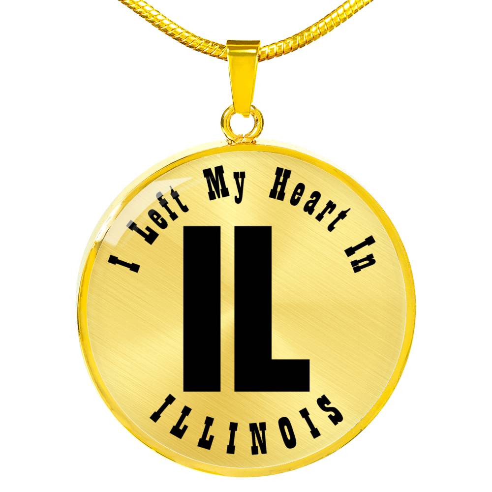 Heart In Illinois v01 - 18k Gold Finished Luxury Necklace
