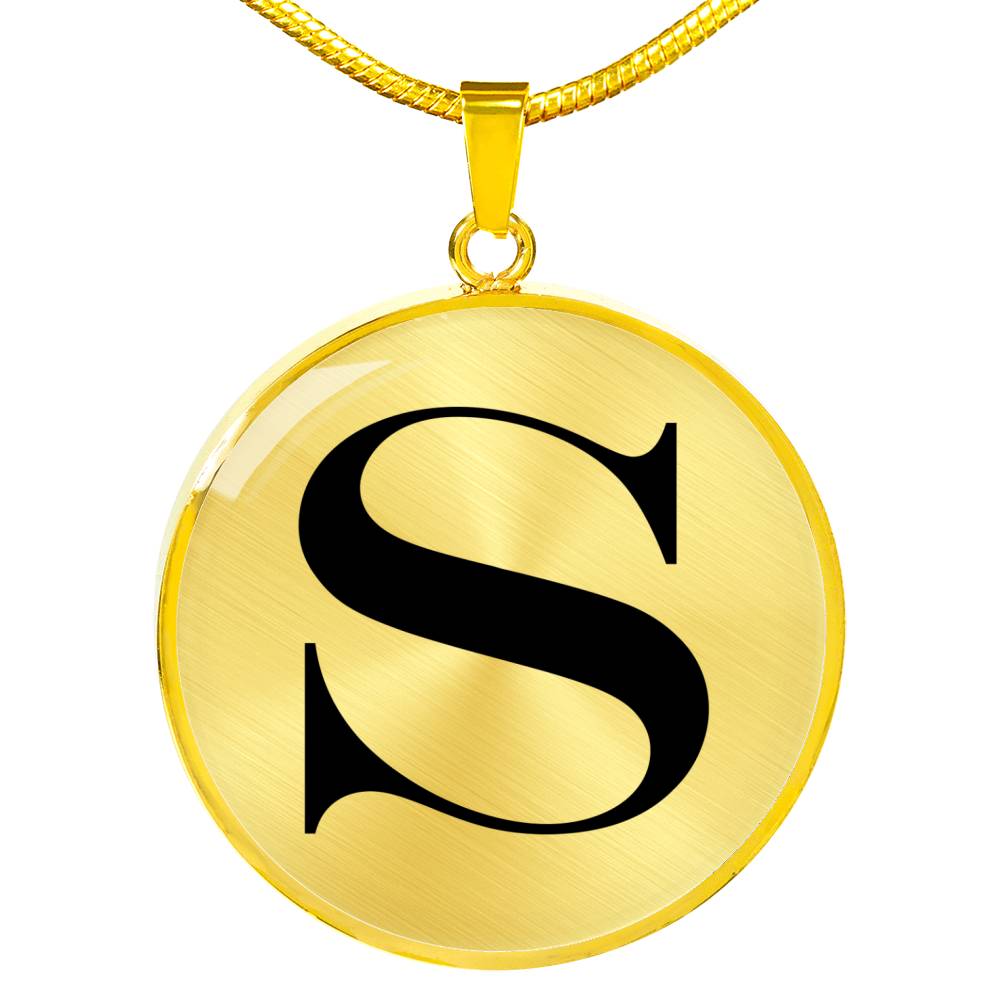 Initial S v1a - 18k Gold Finished Luxury Necklace