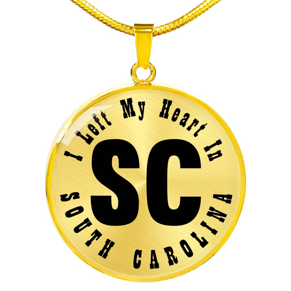 Heart In South Carolina v01 - 18k Gold Finished Luxury Necklace