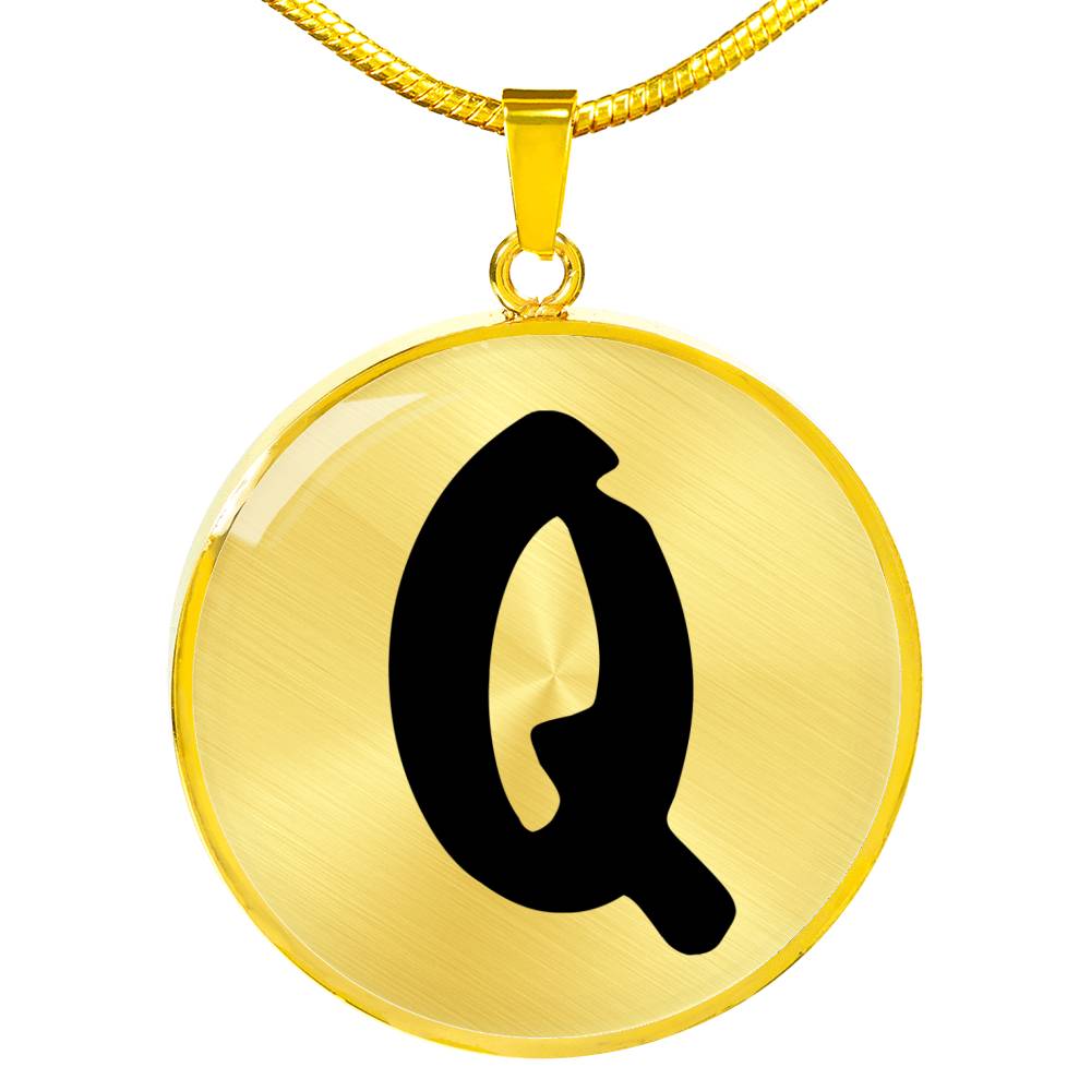 Initial Q v1b - 18k Gold Finished Luxury Necklace