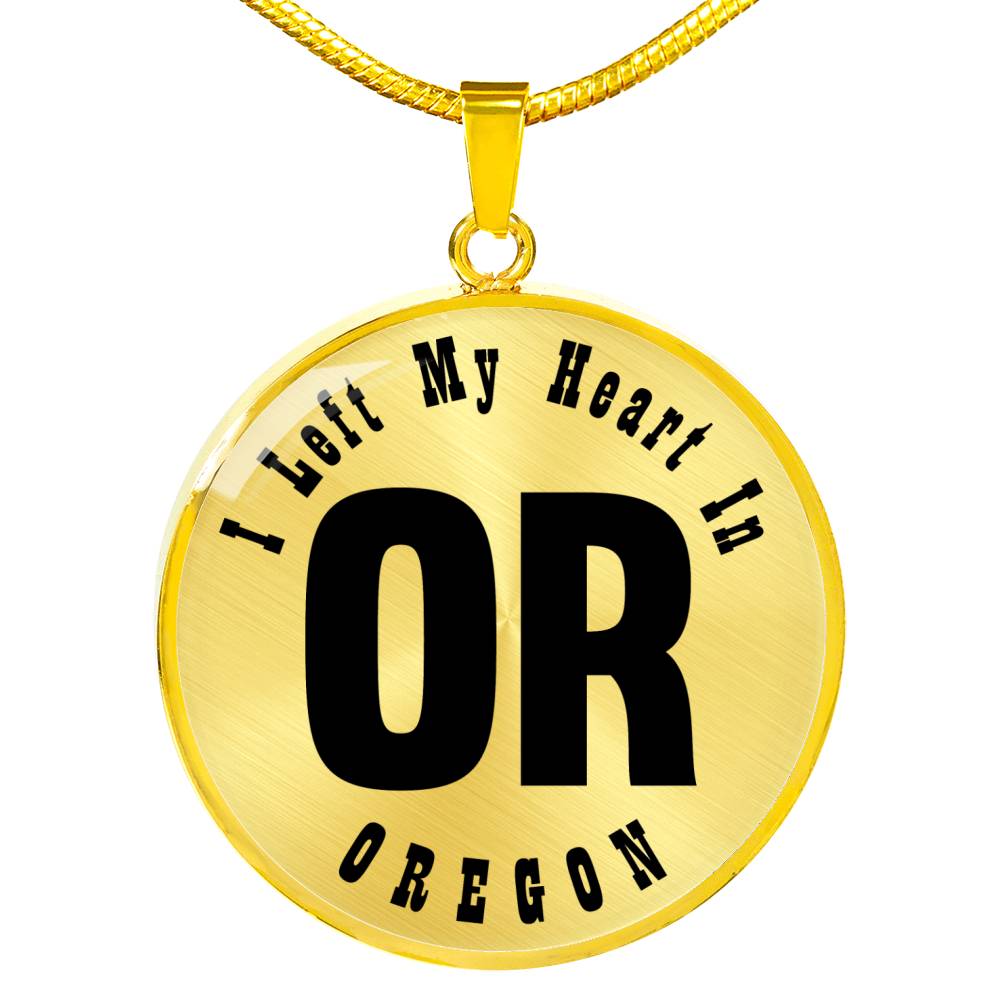 Heart In Oregon v01 - 18k Gold Finished Luxury Necklace