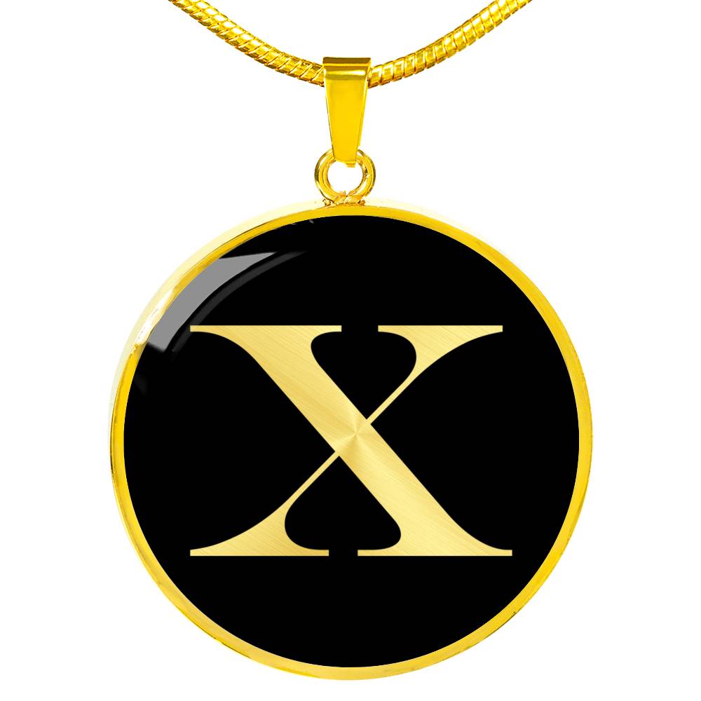 Initial X v2a - 18k Gold Finished Luxury Necklace