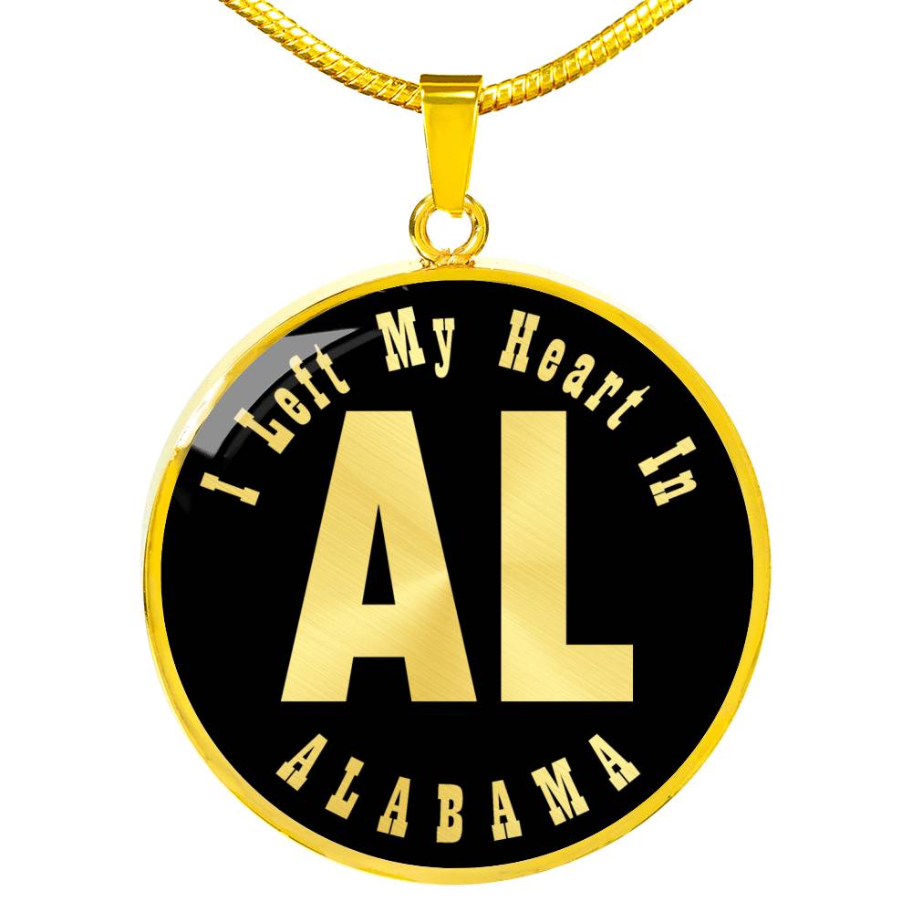 Heart In Alabama v02 - 18k Gold Finished Luxury Necklace