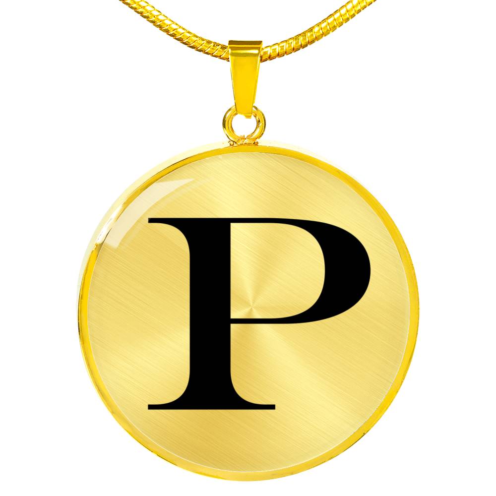 Initial P v1a - 18k Gold Finished Luxury Necklace