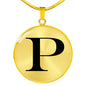 Initial P v1a - 18k Gold Finished Luxury Necklace