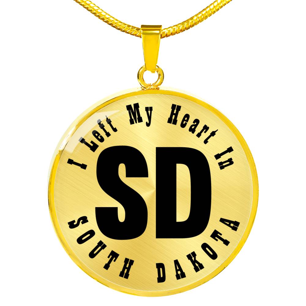 Heart In South Dakota v01 - 18k Gold Finished Luxury Necklace