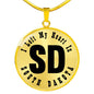 Heart In South Dakota v01 - 18k Gold Finished Luxury Necklace