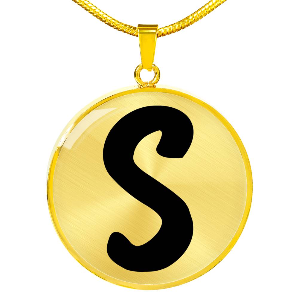 Initial S v1b - 18k Gold Finished Luxury Necklace