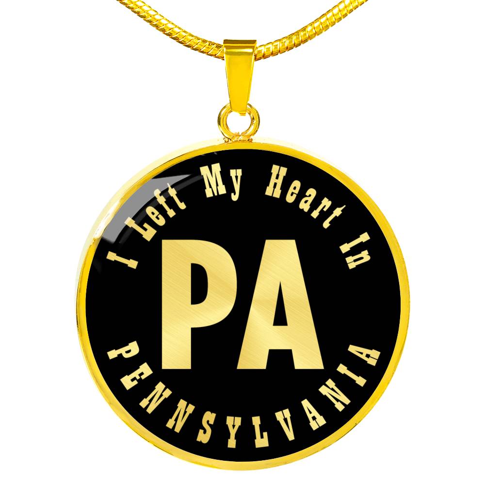 Heart In Pennsylvania v02 - 18k Gold Finished Luxury Necklace