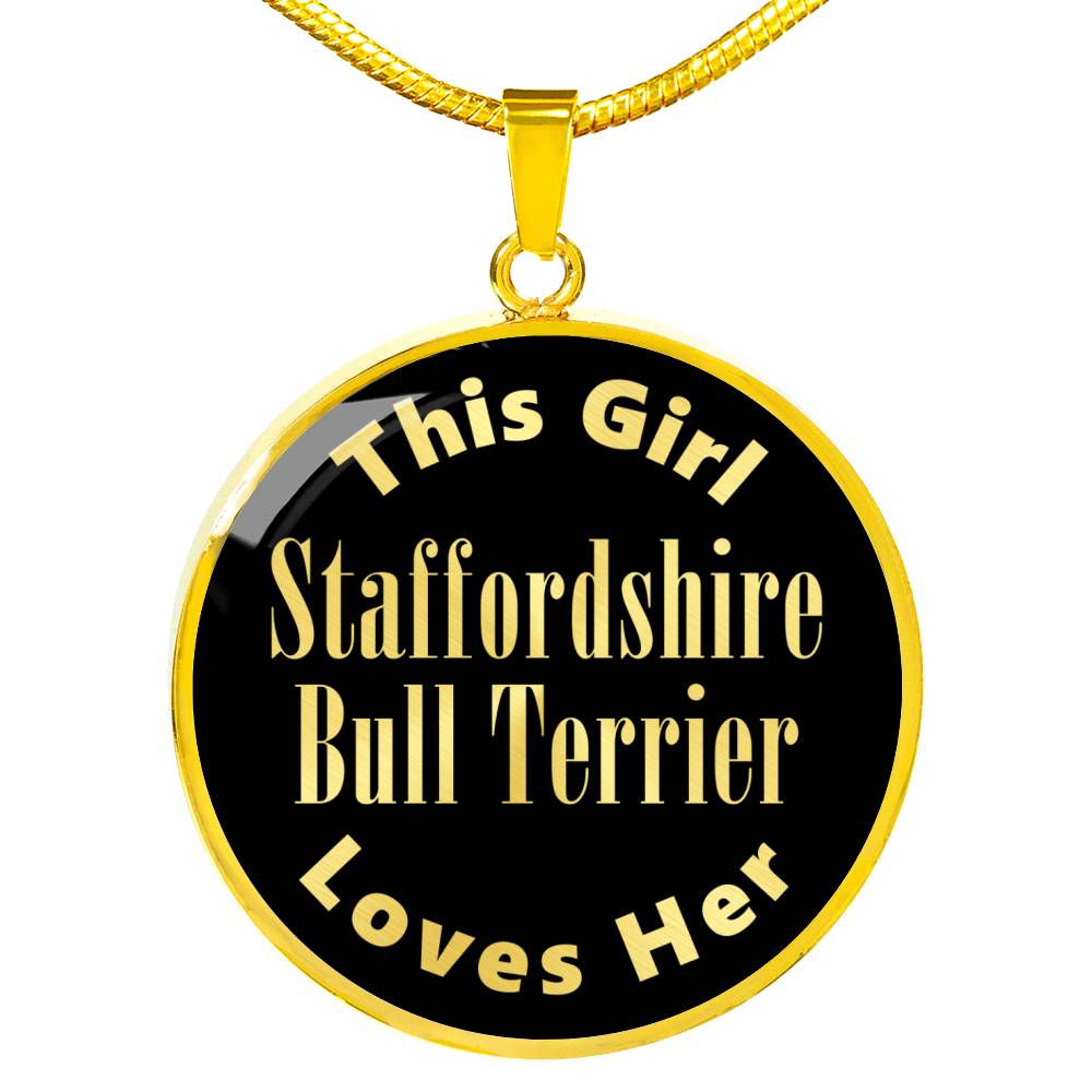 Staffordshire Bull Terrier v2 - 18k Gold Finished Luxury Necklace