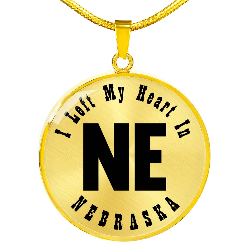 Heart In Nebraska v01 - 18k Gold Finished Luxury Necklace