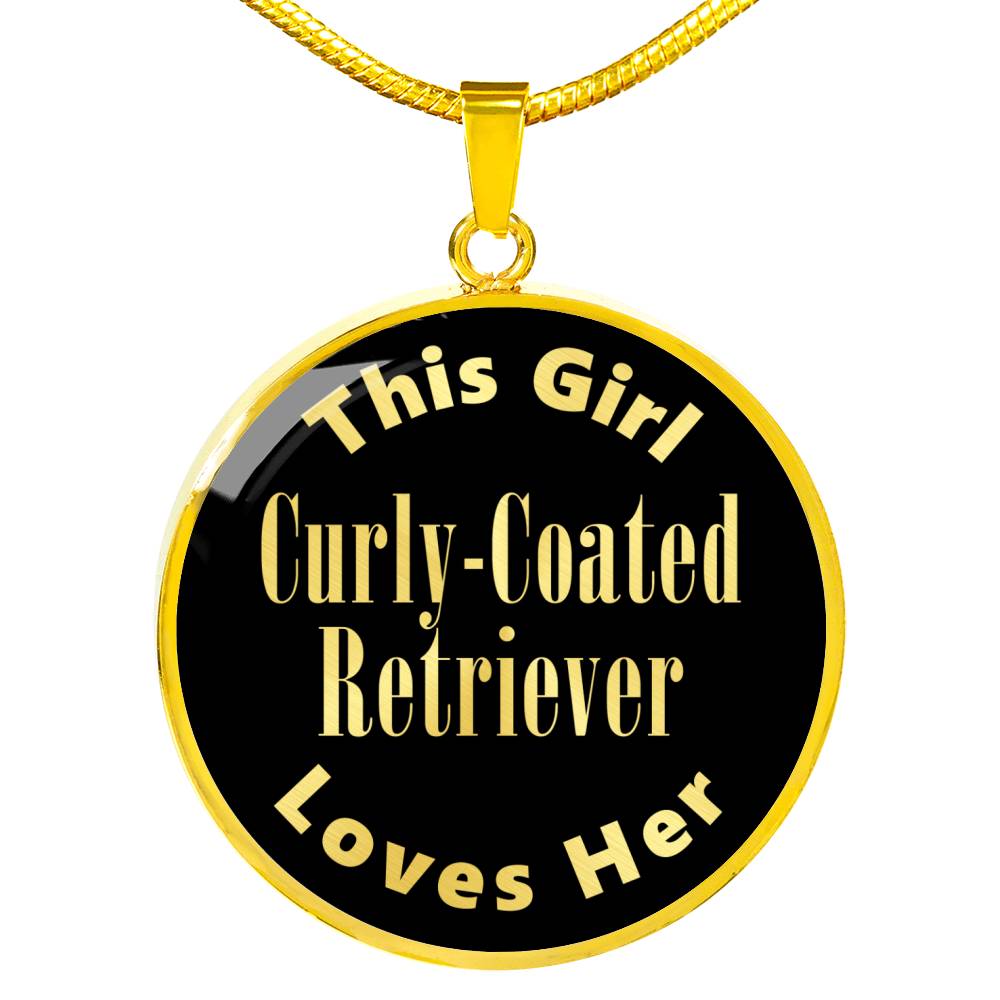 Curly-Coated Retriever v2 - 18k Gold Finished Luxury Necklace