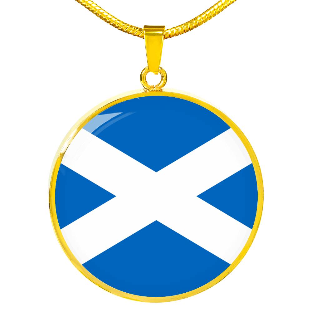 Scottish Flag - 18k Gold Finished Luxury Necklace