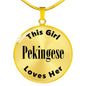 Pekingese - 18k Gold Finished Luxury Necklace