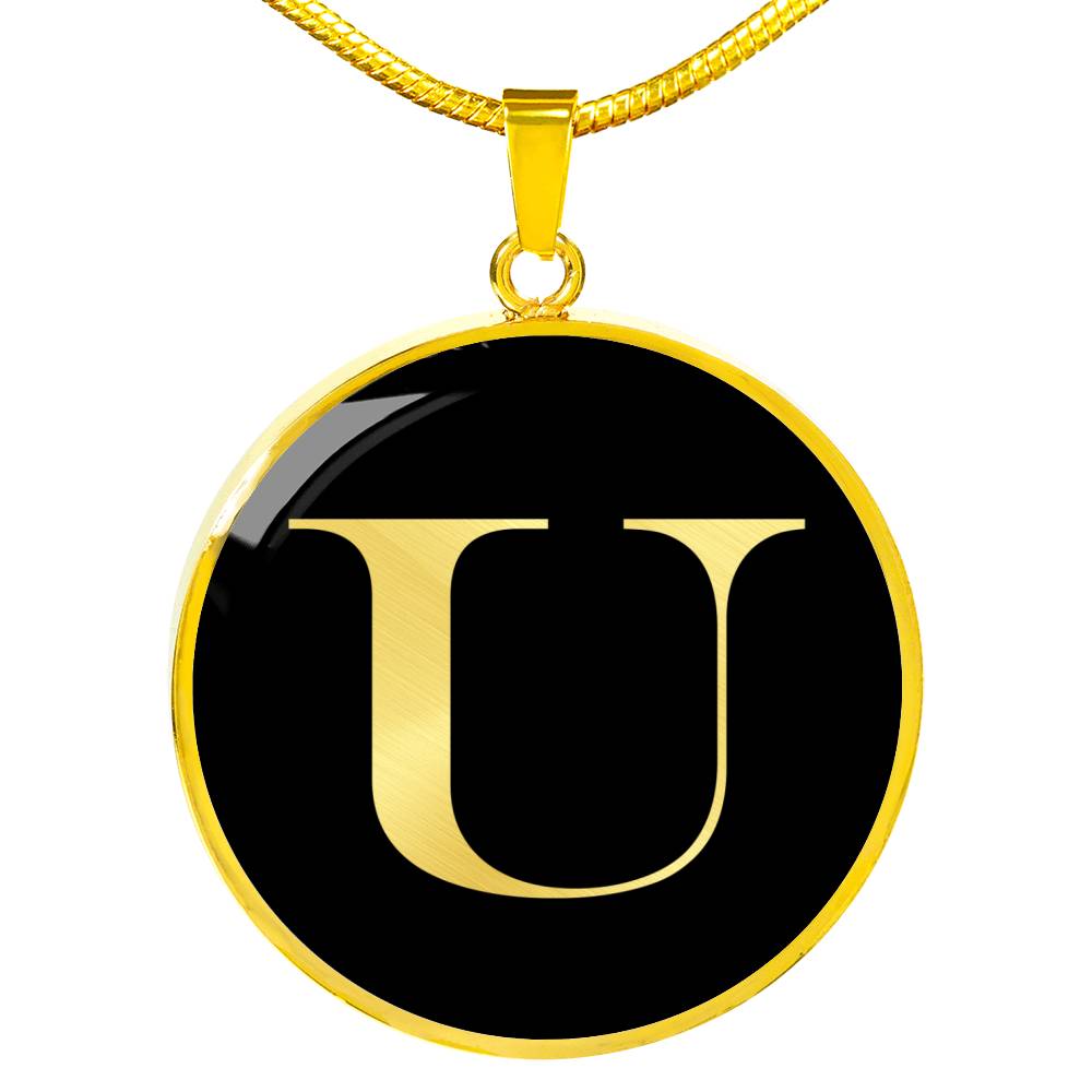 Initial U v2a - 18k Gold Finished Luxury Necklace