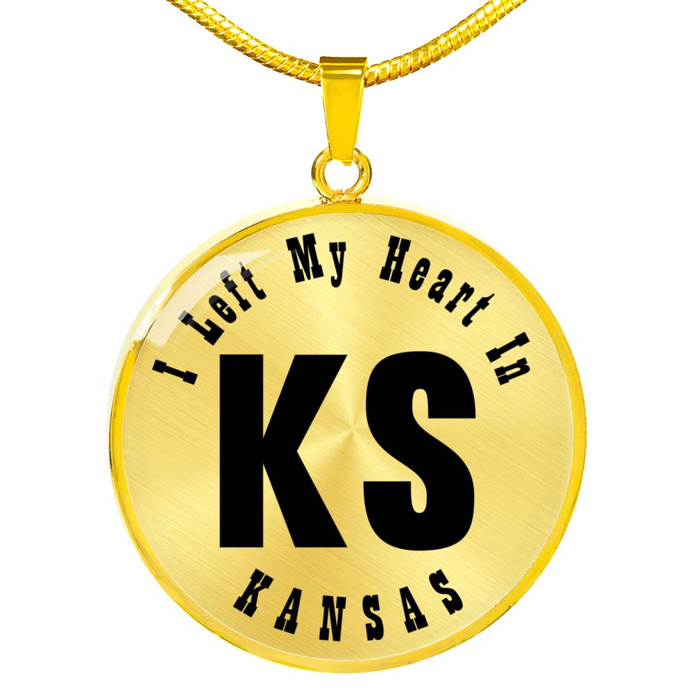 Heart In Kansas v01 - 18k Gold Finished Luxury Necklace