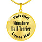 Miniature Bull Terrier - 18k Gold Finished Luxury Necklace