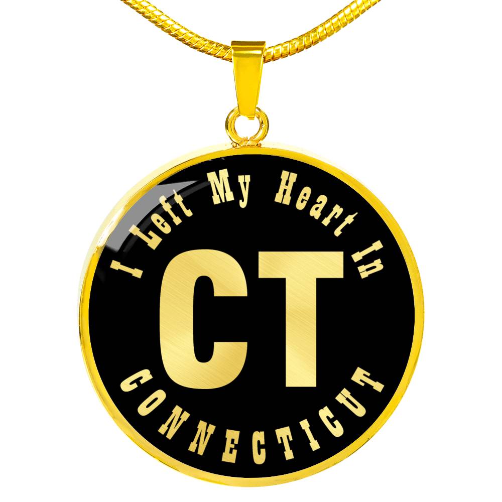 Heart In Connecticut v02 - 18k Gold Finished Luxury Necklace