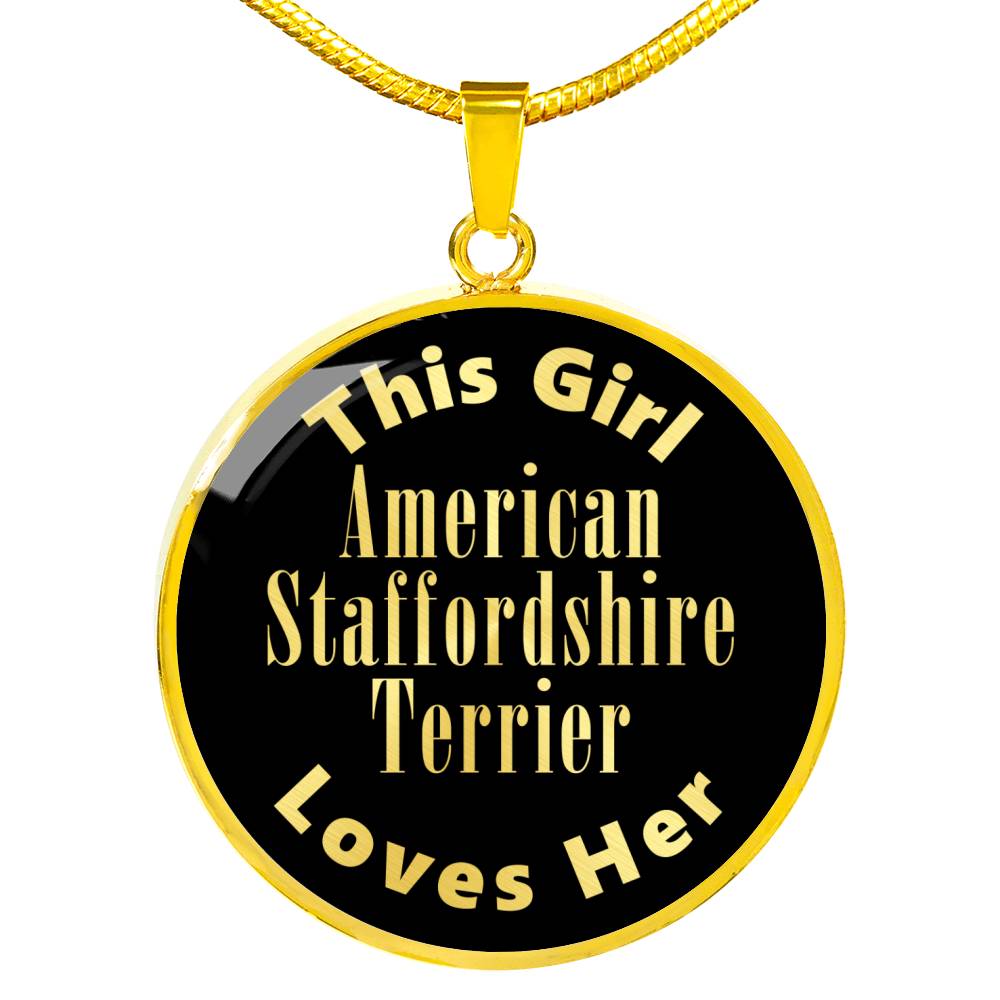 American Staffordshire Terrier v2 - 18k Gold Finished Luxury Necklace