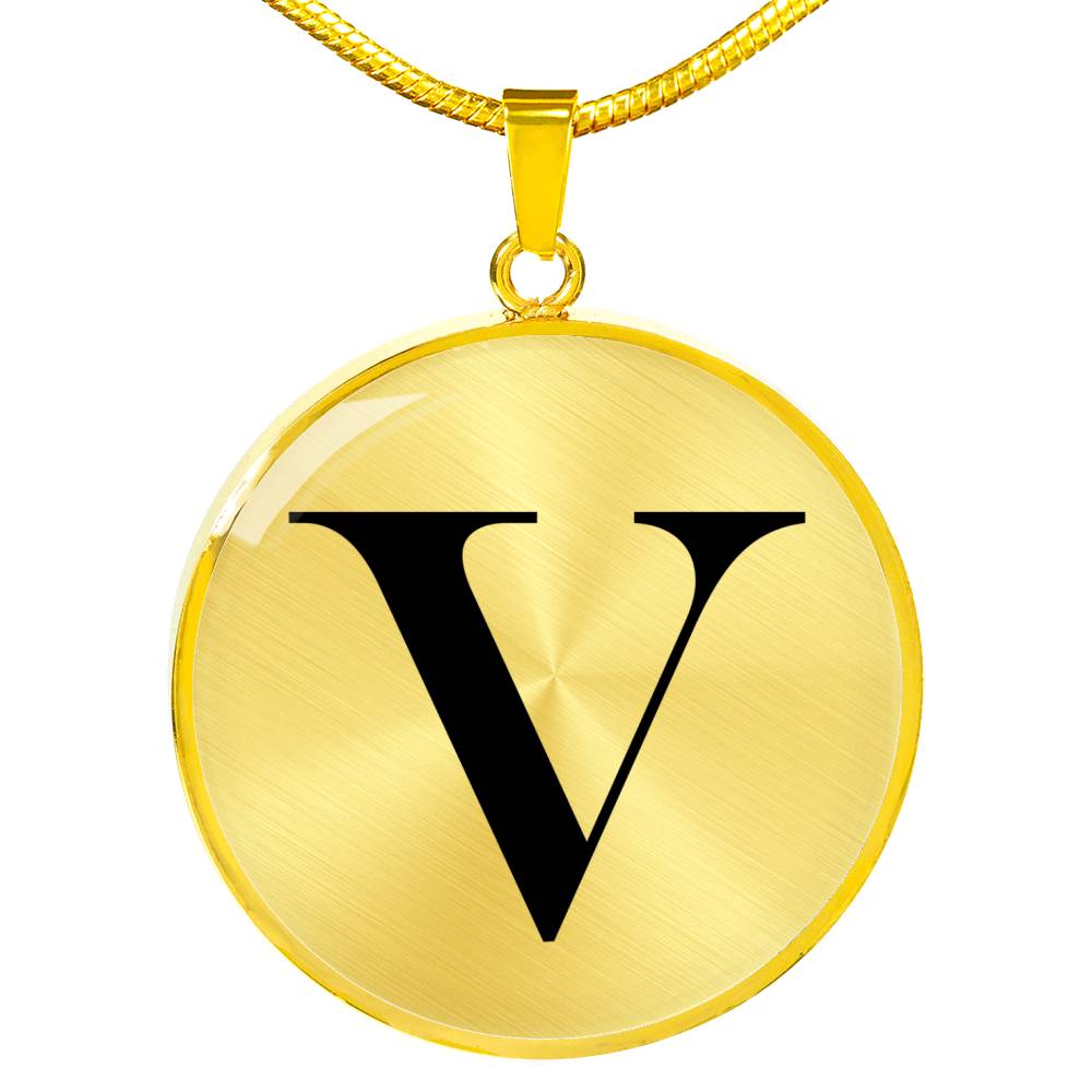 Initial V v1a - 18k Gold Finished Luxury Necklace