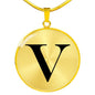 Initial V v1a - 18k Gold Finished Luxury Necklace