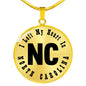 Heart In North Carolina v01 - 18k Gold Finished Luxury Necklace