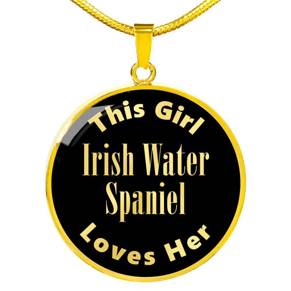 Irish Water Spaniel v2 - 18k Gold Finished Luxury Necklace