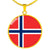 Norwegian Flag - 18k Gold Finished Luxury Necklace