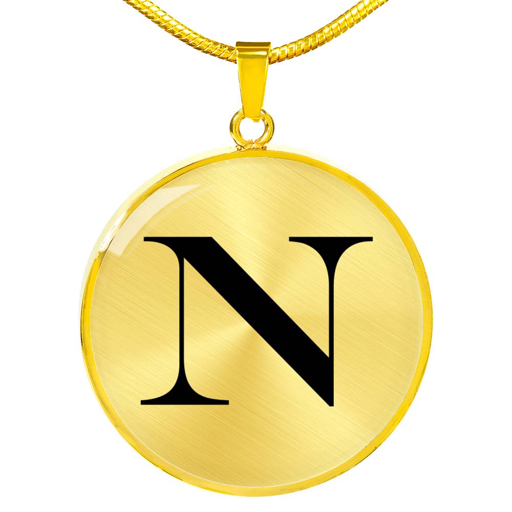 Initial N v1a - 18k Gold Finished Luxury Necklace